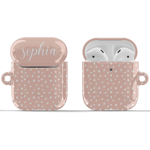 Speckled Polka Dots Custom Name AirPods Case
